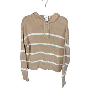 C & C California Beige and White Pullover Sweater – Size Large